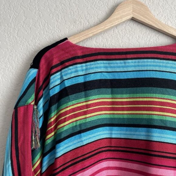 Roja Collection Poncho Womens 1 Serape Conchos and Studs Colorful Cape - Picture 5 of 7